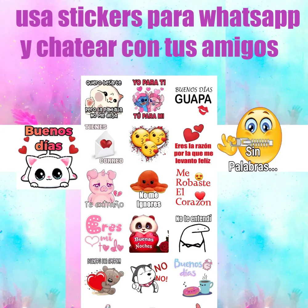 Capturas de pantalla de pegatinas de buenos dias