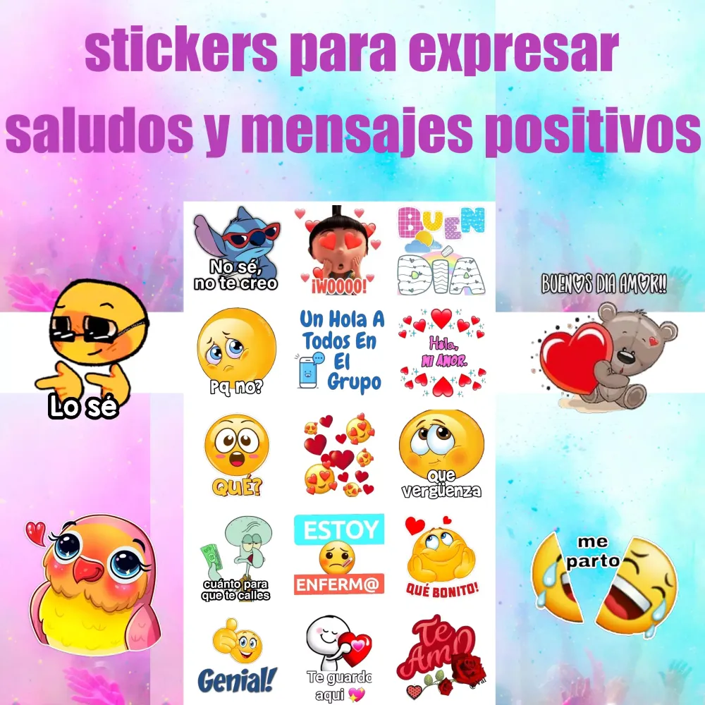 Capturas de pantalla de pegatinas de buenos dias