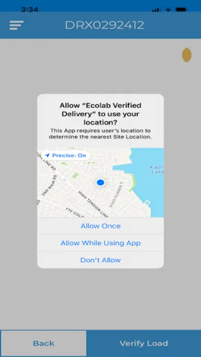 Ecolab Verified Delivery Screenshots
