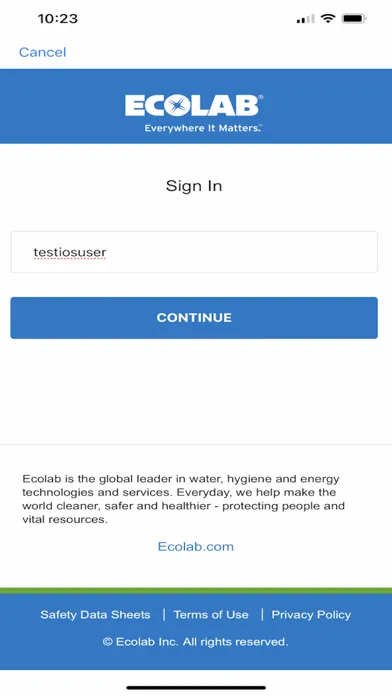 Ecolab Verified Delivery Screenshots