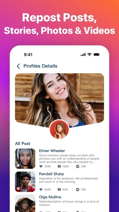 Capturas de pantalla de Repost for Instagram ™