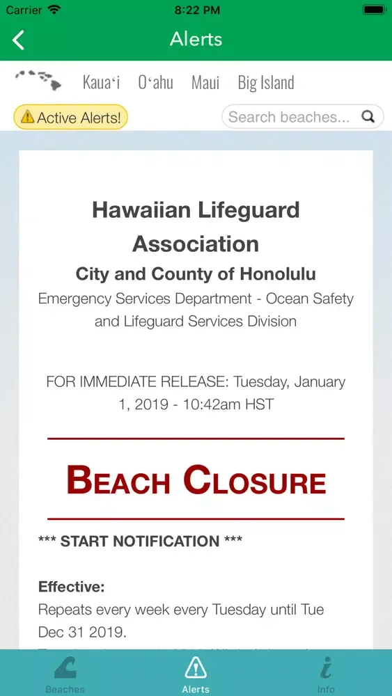 Hawaii Beach Safety स्क्रीनशॉट