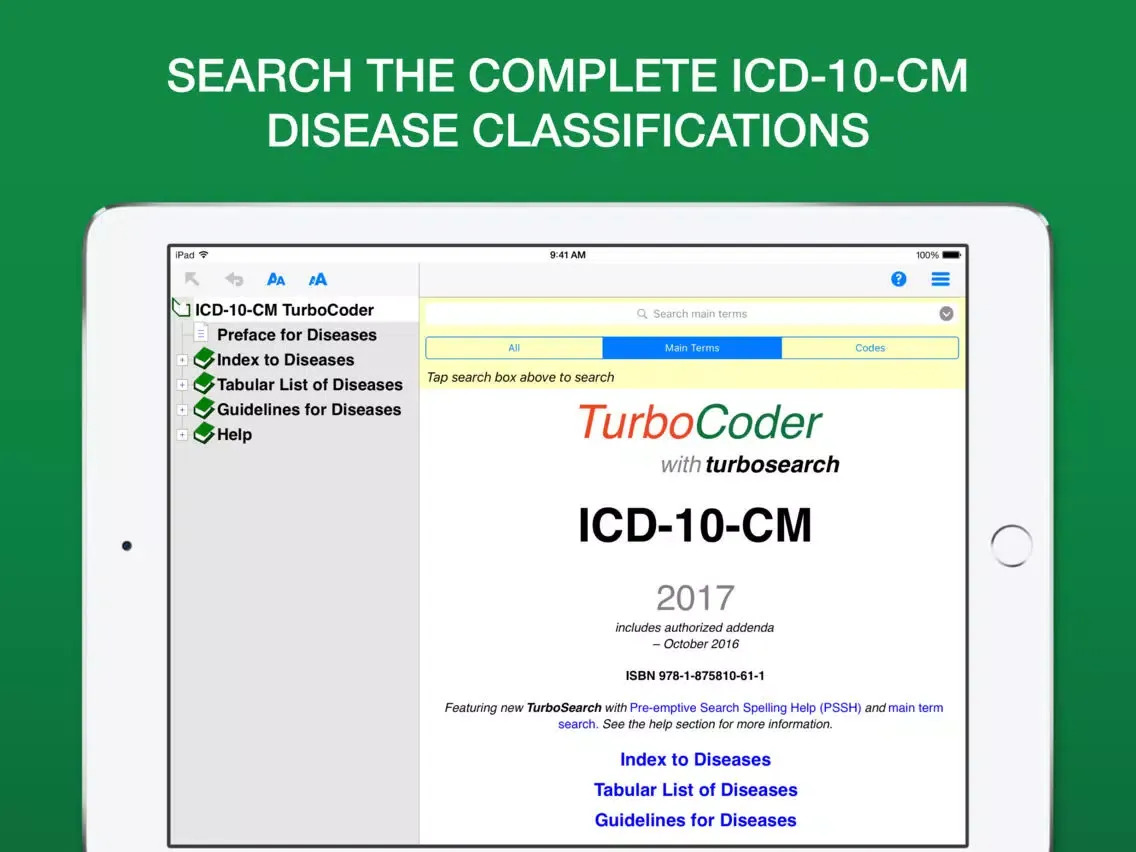 ICD-10-CM TurboCoder, 2017. iPad  स्क्रीनशॉट