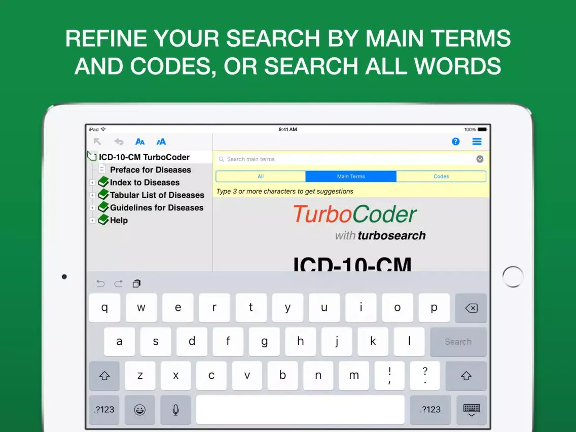 ICD-10-CM TurboCoder, 2017. iPad  स्क्रीनशॉट