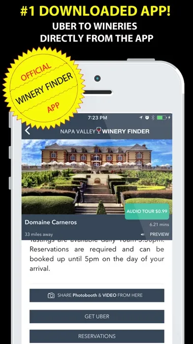 Napa Valley Winery Finder REAL Screenshots