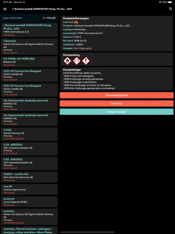 Screenshot di Old Chemical Manager iPad 