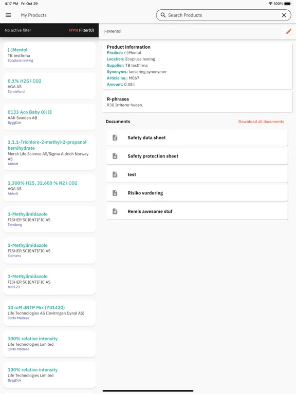 Screenshot di Old Chemical Manager iPad 