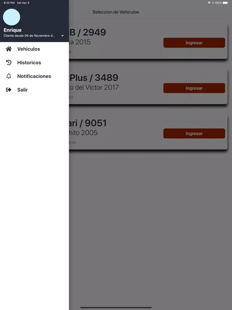Tangkapan skrin Ecotaxis Rojos MZT Conductor iPad 