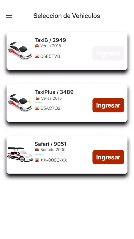 Tangkapan skrin Ecotaxis Rojos MZT Conductor