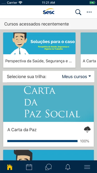 Capturas de tela do Universidade Corporativa SESC