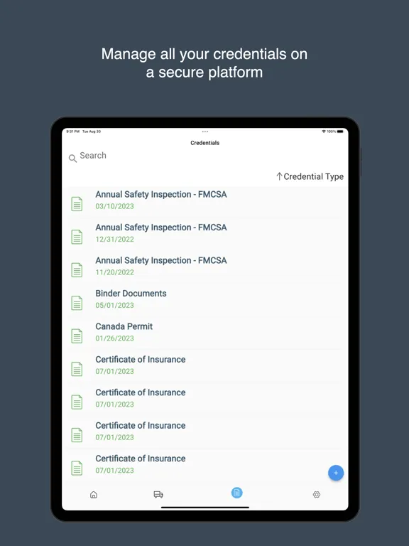 Screenshot di eCred Permits iPad 