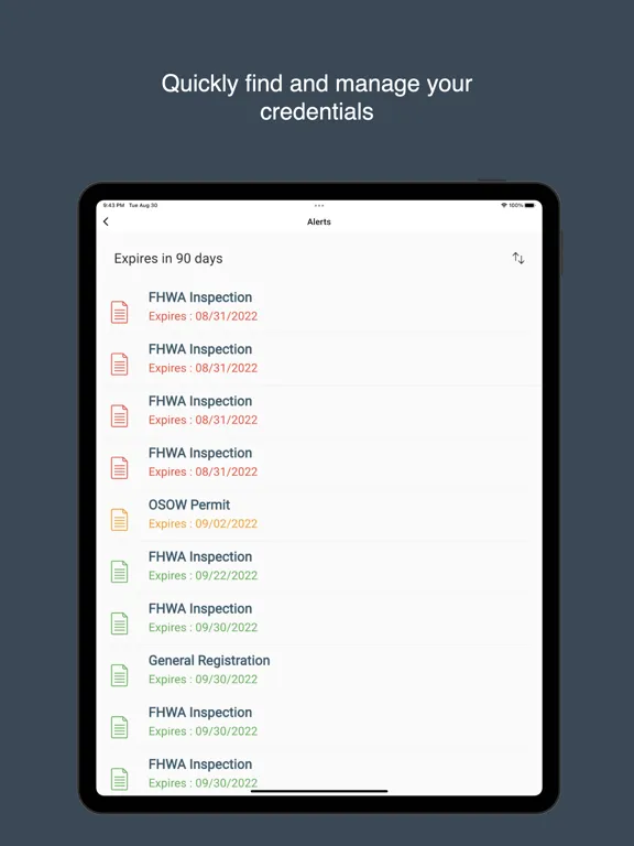 Screenshot di eCred Permits iPad 