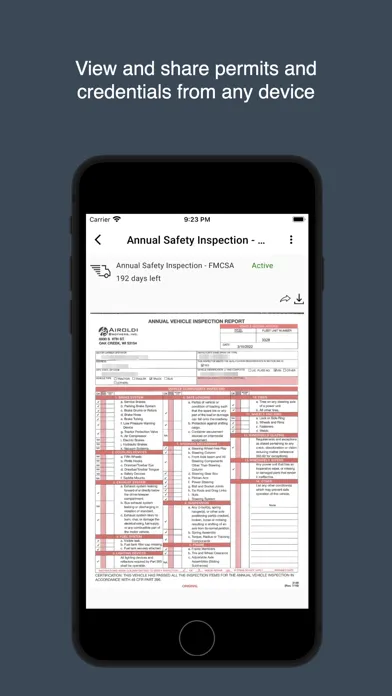 Screenshot di eCred Permits