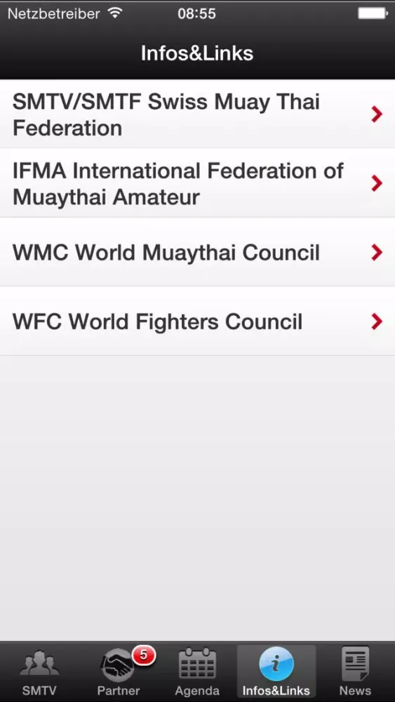 Captures d'écran de MyMuayThai News