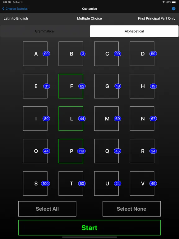 SMART Latin Vocab Tester iPad 應用截圖