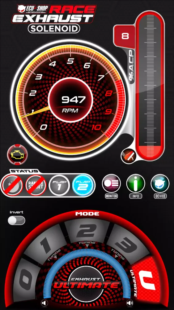 Capturas de tela do Race Exhaust ECU-SHOP