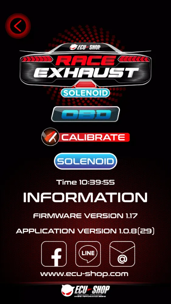 Capturas de tela do Race Exhaust ECU-SHOP