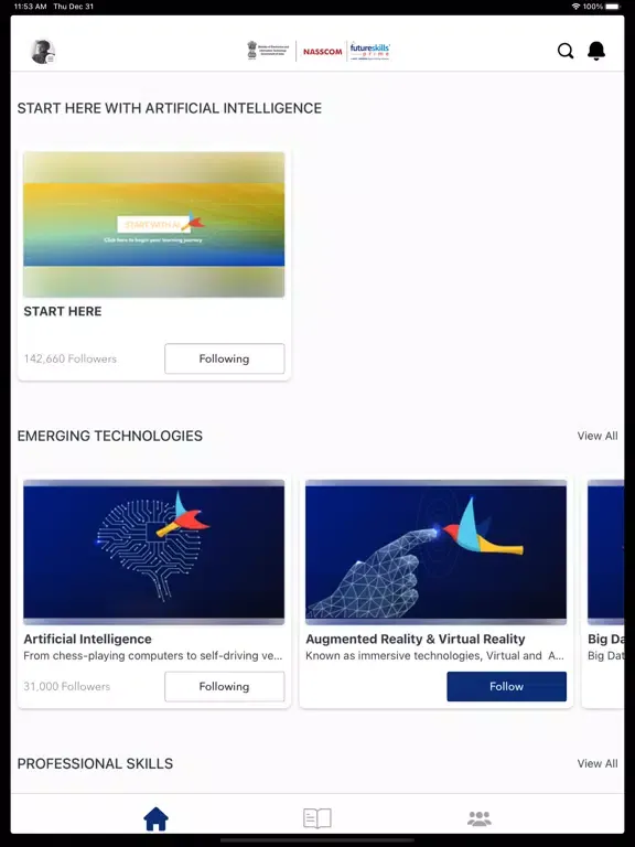 Tangkapan layar FutureSkills Prime iPad 