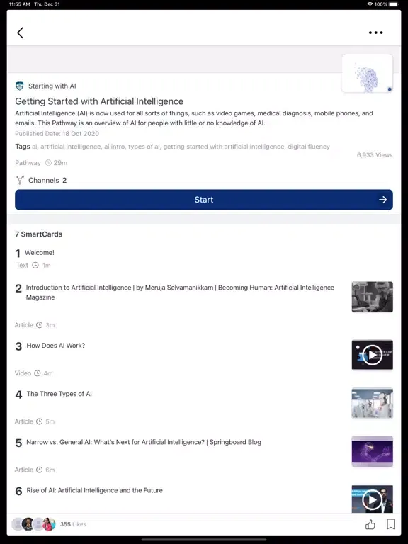 Tangkapan layar FutureSkills Prime iPad 