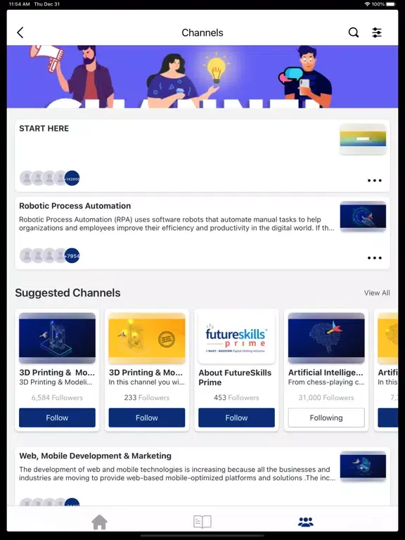 Tangkapan layar FutureSkills Prime iPad 