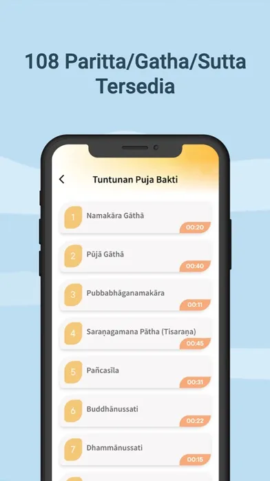 Capturas de tela do Pocket Paritta