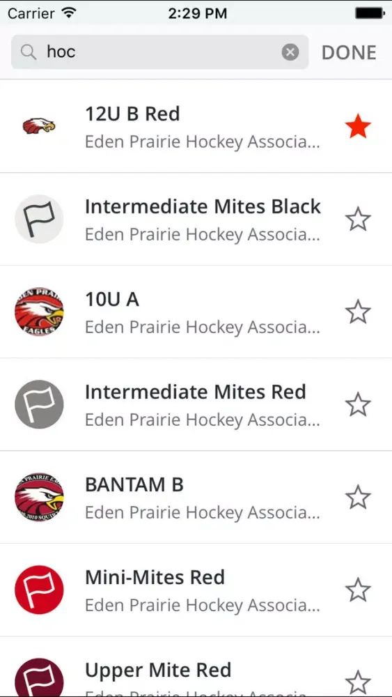 Zrzuty ekranu Eden Prairie Hockey Assn.