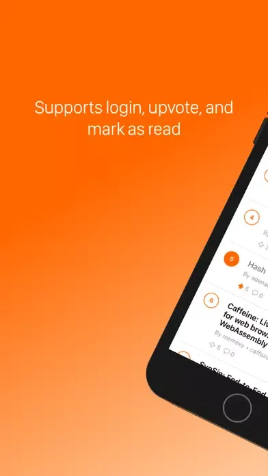 Capturas de pantalla de Hacker News Feed