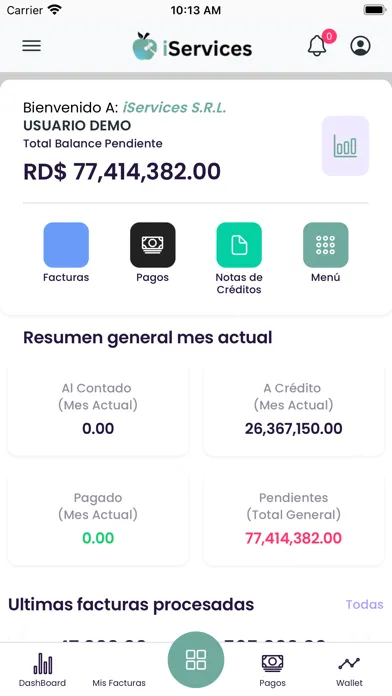 Capturas de tela do iServices Clientes