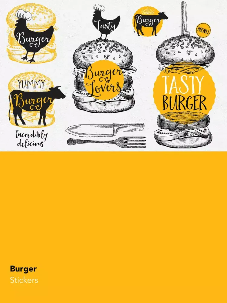 Burger Stickers iPad  Ekran Görüntüleri