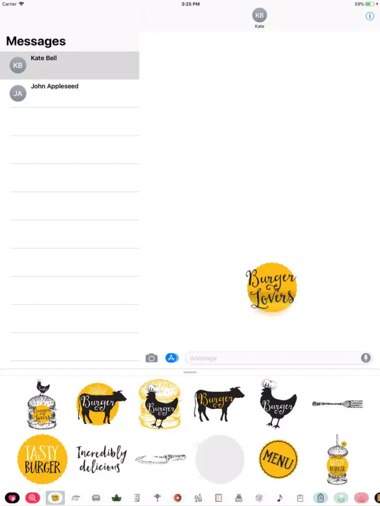 Burger Stickers iPad  Ekran Görüntüleri