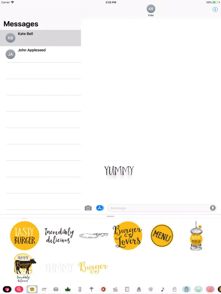 Burger Stickers iPad  Ekran Görüntüleri