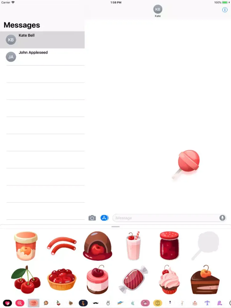 Cherry Desserts Stickers iPad  स्क्रीनशॉट