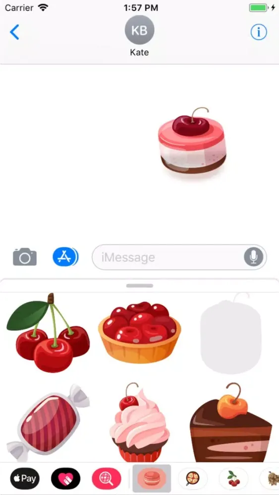 Cherry Desserts Stickers स्क्रीनशॉट