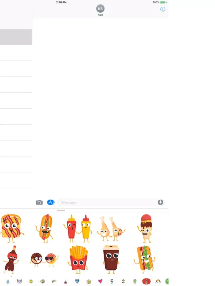 Delicious Fast Food Stickers iPad  스크린샷
