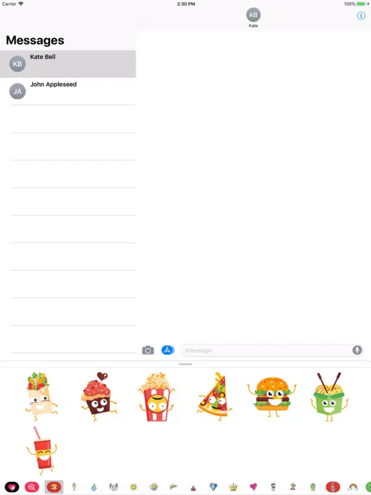 Delicious Fast Food Stickers iPad  스크린샷