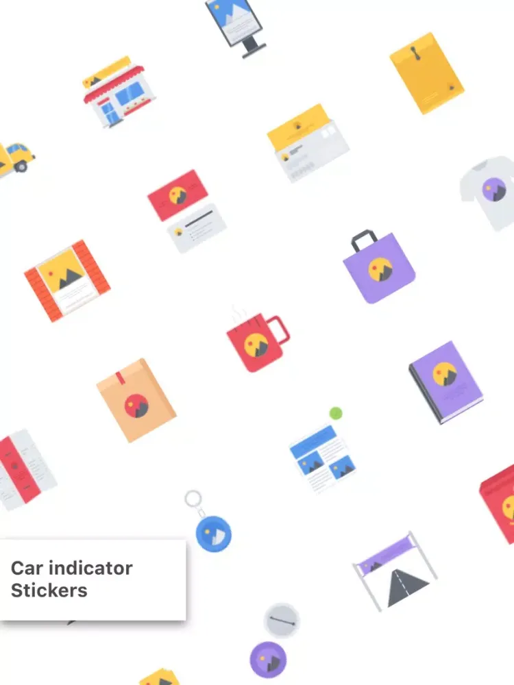Tangkapan layar Flat Branding Stickers iPad 