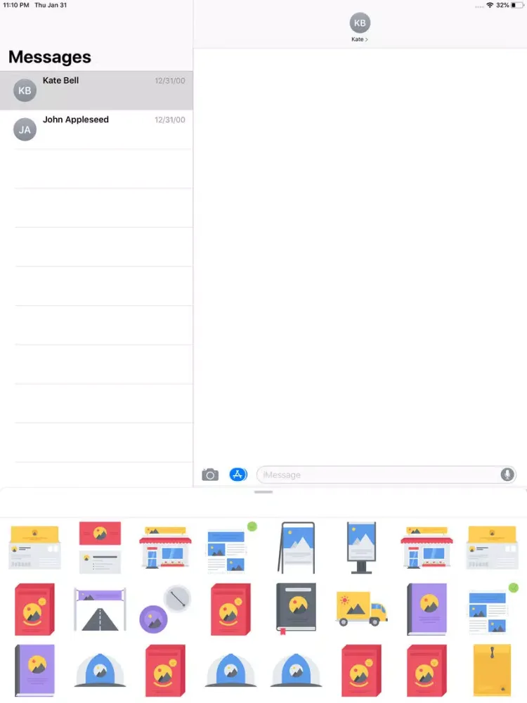 Tangkapan layar Flat Branding Stickers iPad 
