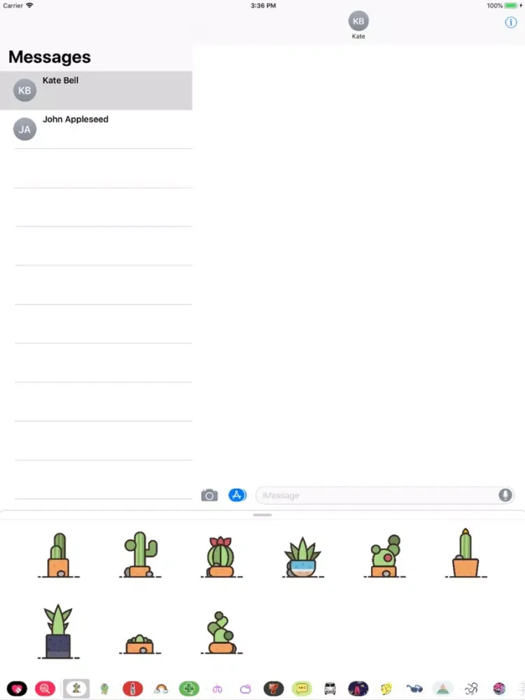 Ảnh chụp màn hình của Lovely Cactus Stickers iPad 