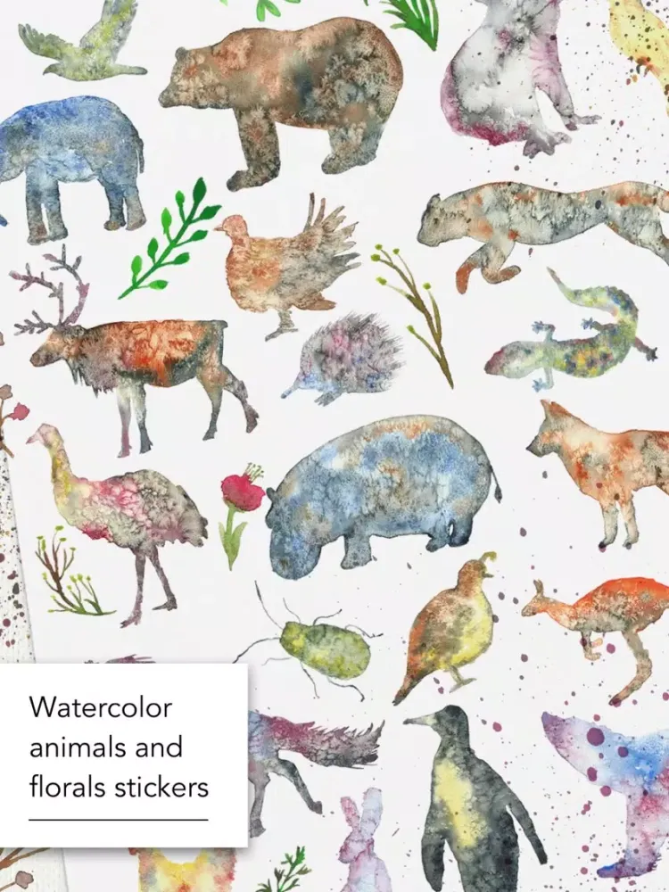 Скриншоты Watercolor Animals and Florals iPad 