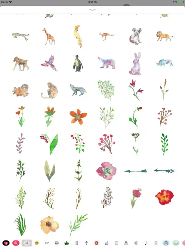 Скриншоты Watercolor Animals and Florals iPad 