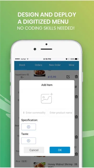 EdgelessGo: Food Order Manager应用截图