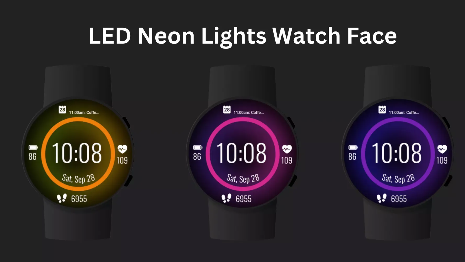 Capturas de pantalla de LED Neon Lights Watch Face