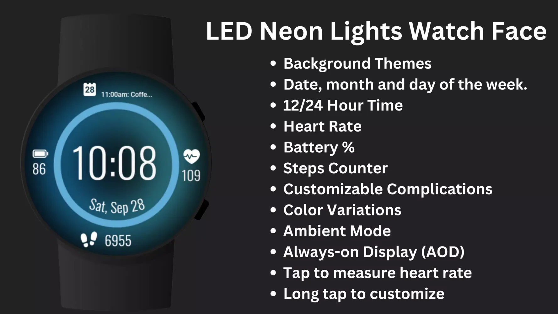 Capturas de pantalla de LED Neon Lights Watch Face