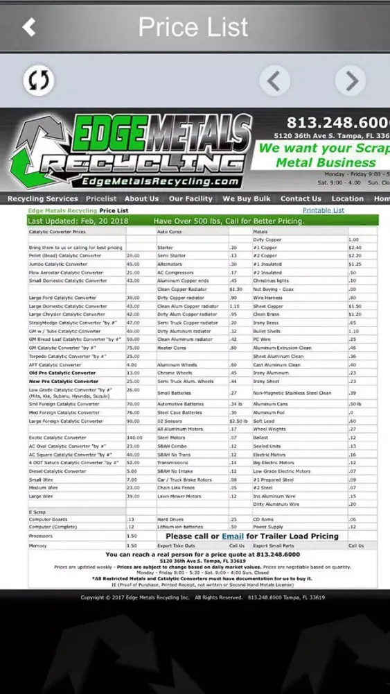 Edge Metals Recycling Screenshots