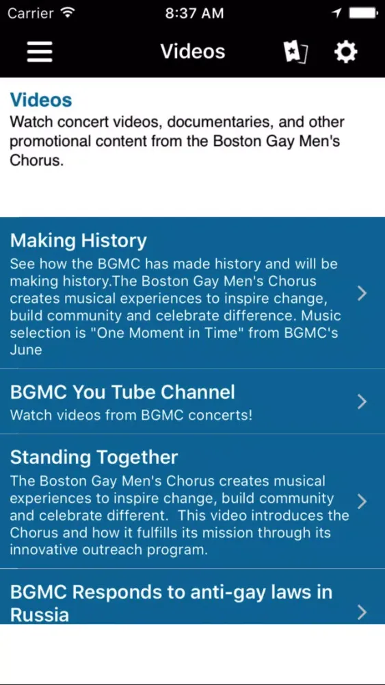 Capturas de pantalla de Boston Gay Men's Chorus