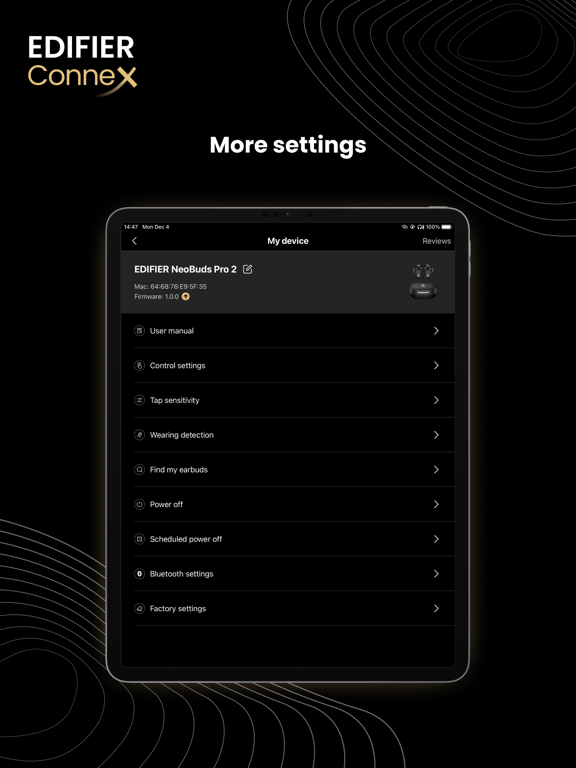 Capturas de pantalla de Edifier ConneX iPad 
