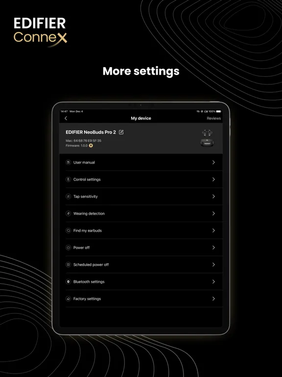 Tangkapan skrin Edifier ConneX iPad 