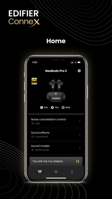 Tangkapan skrin Edifier ConneX