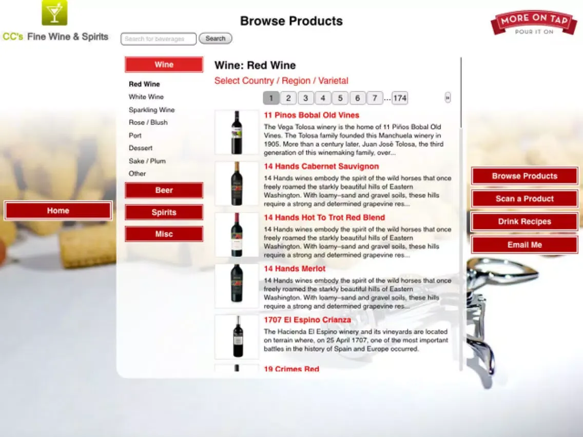 CC's Fine Wine & Spirits iPad  Screenshots