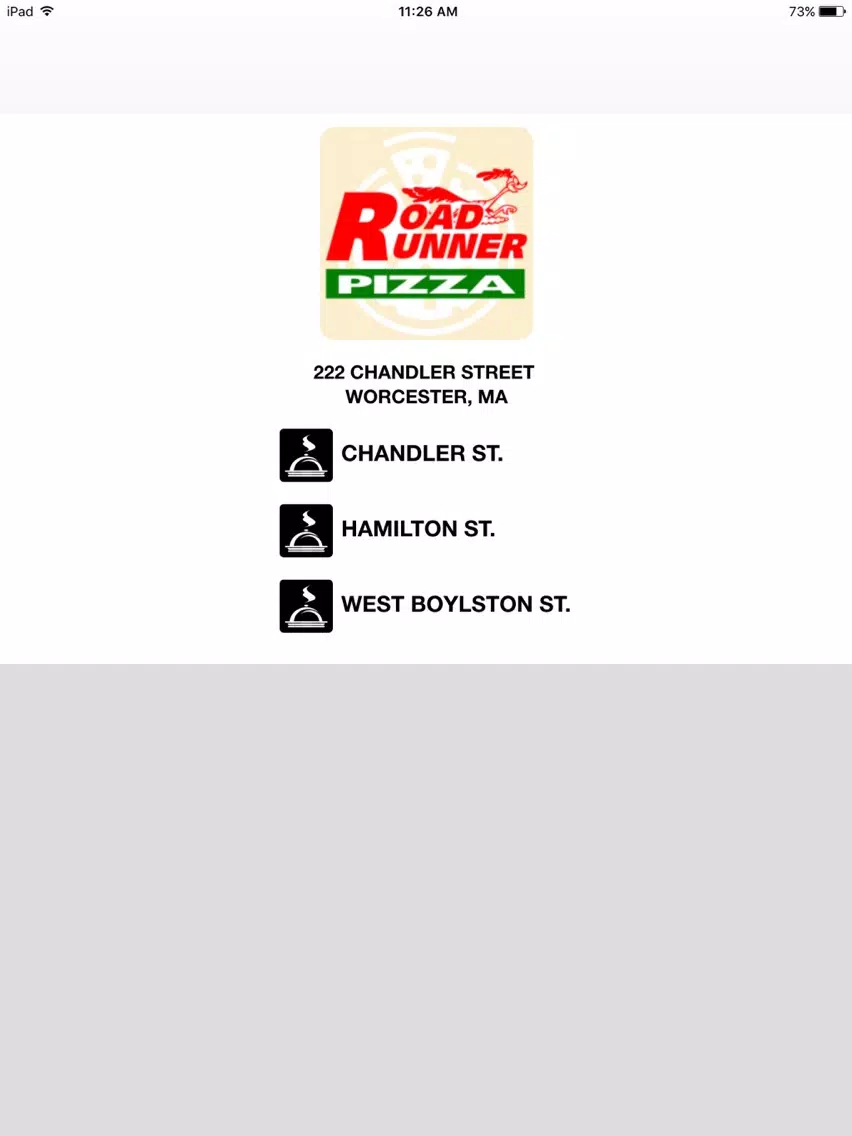 Ảnh chụp màn hình của Road Runner Pizza iPad 